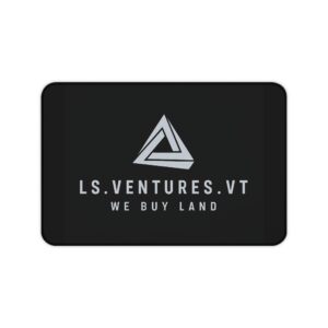 Desk Mat — LS.Ventures.VT Branded Black Desk Mat "We Buy Land"